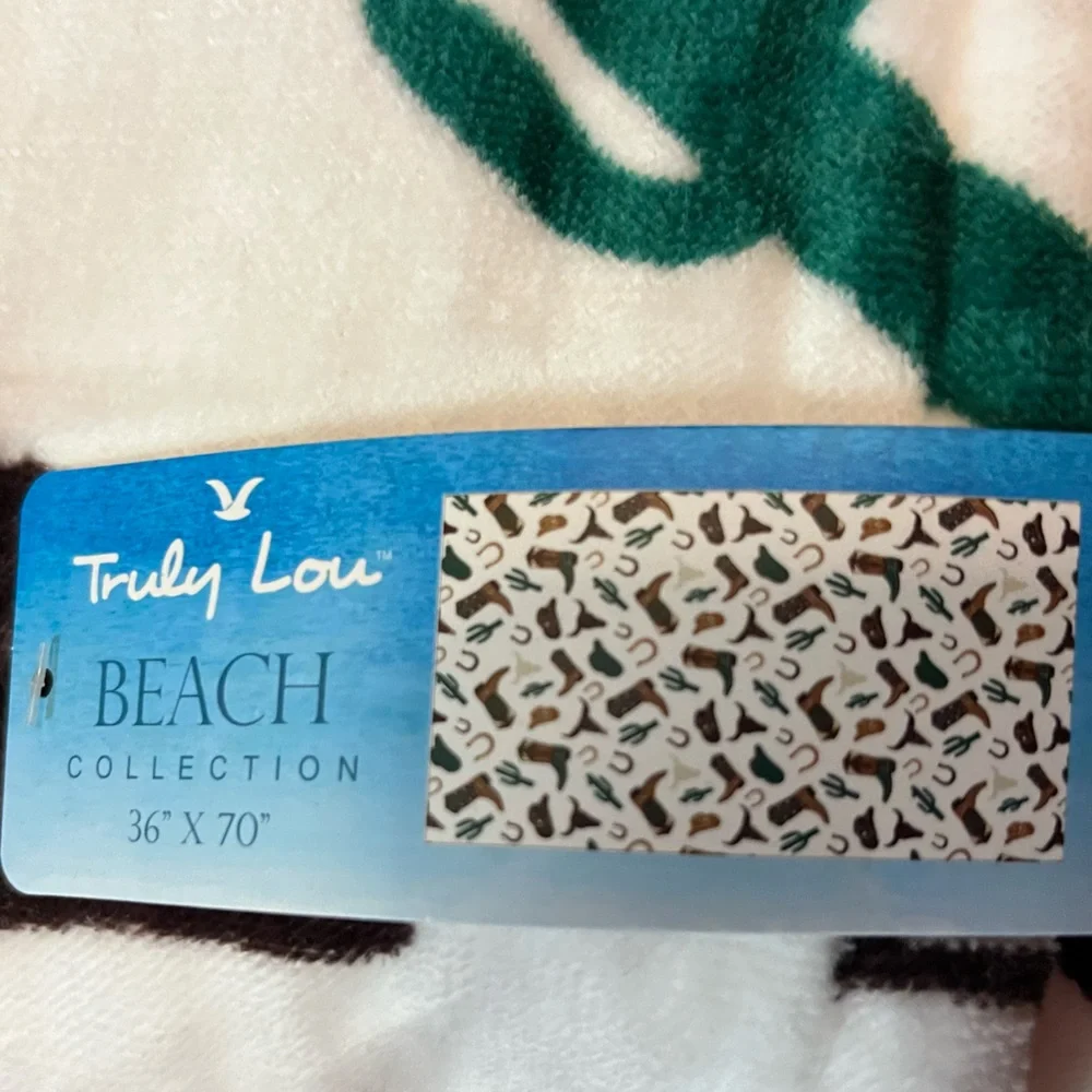 🆕 Truly Lou Western Cowboy Beach Towel Oversized VIRAL